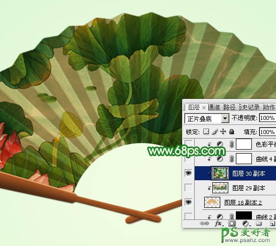 PS图片后期实例教程：制作一把清凉夏日水墨油纸扇-漂亮折扇失量