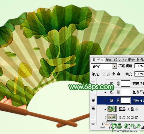 PS图片后期实例教程：制作一把清凉夏日水墨油纸扇-漂亮折扇失量