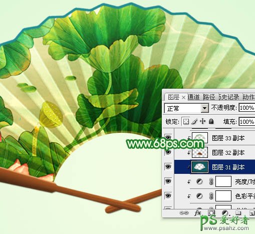 PS图片后期实例教程：制作一把清凉夏日水墨油纸扇-漂亮折扇失量