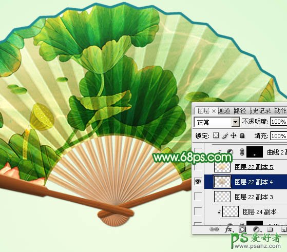 PS图片后期实例教程：制作一把清凉夏日水墨油纸扇-漂亮折扇失量