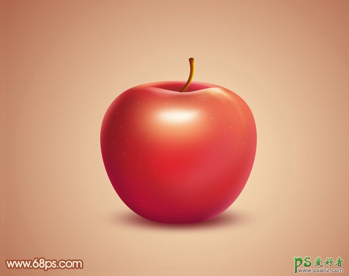苹果绘制教程 photoshop绘制精致的水晶红苹果