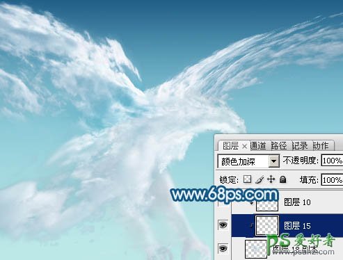 Photoshop鼠绘一只云彩组合的老鹰素材图像，创意的云彩鹰失量图