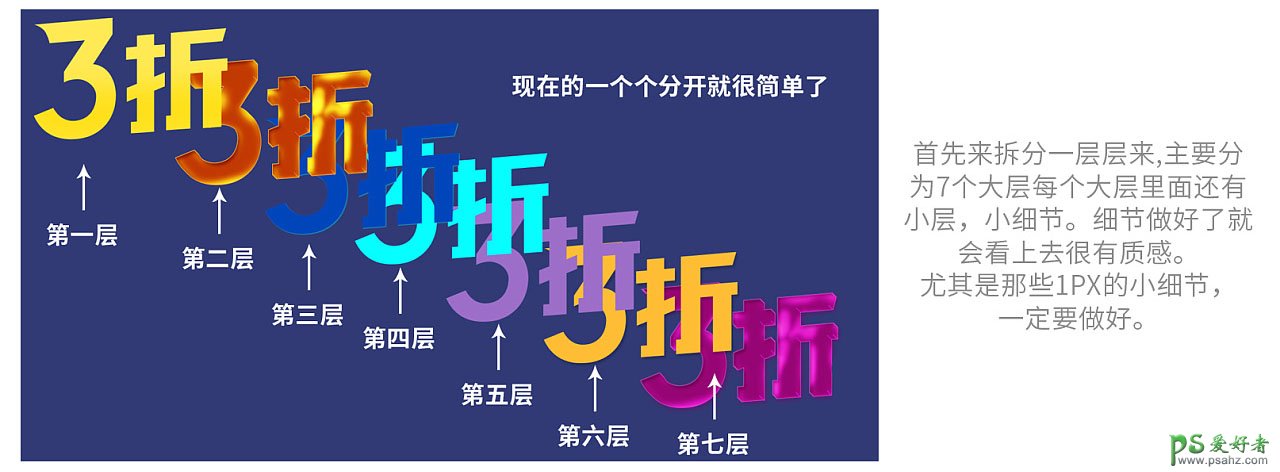 PS字效教程实例：设计炫酷个性的电商促销立体标题字，电商广告字