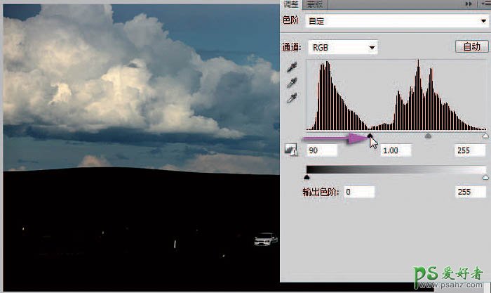ps清晰图片处理教程_利用直方图修复偏暗的原野图片_照片清晰化处