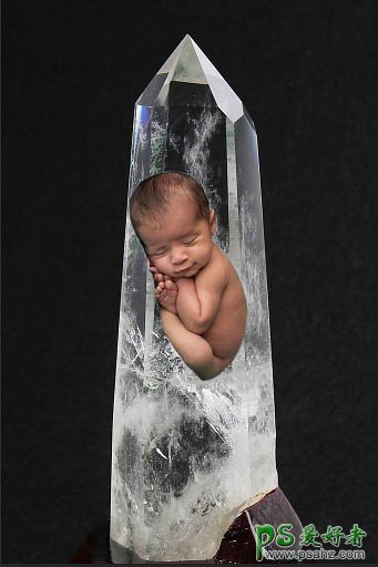 PS婴儿人像合成教程：把婴儿图片与冰凌溶图打造冰冻效果的小孩儿