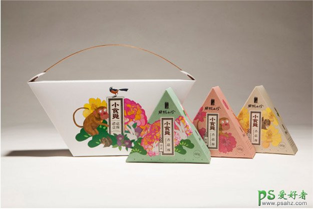 漂亮的礼品包装设计效果图 三角形食品包装设计作品