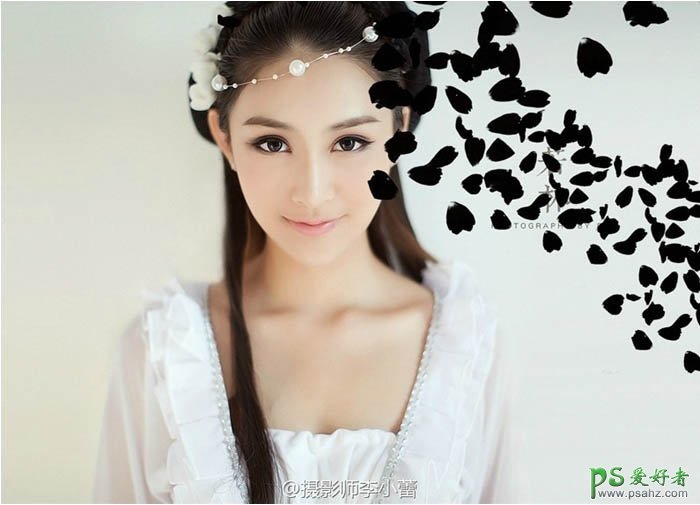 PS美女后期教程：利用碎片素材给少女艺术照增加打散的效果