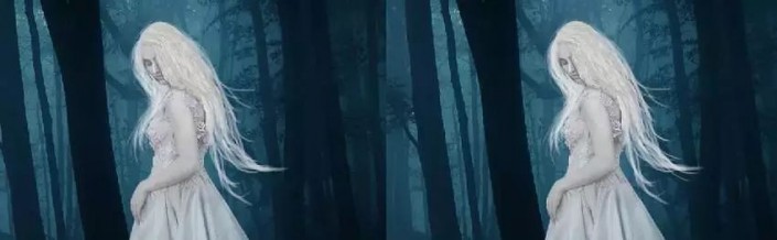 PS经典合成实例：创意打造暗夜森林中的美少女场景，月光下的精灵