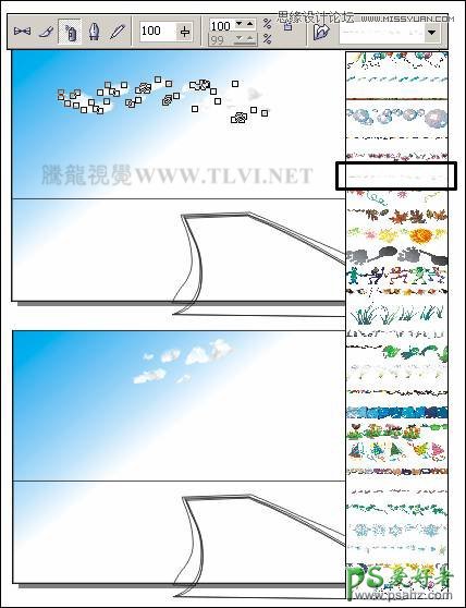 CorelDRAW手绘卡通风格的欧洲街道场景图片，欧洲小镇场景图片