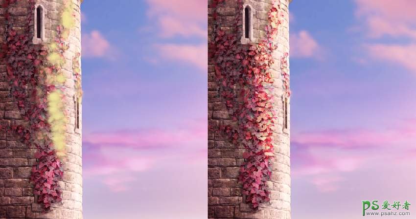 Photoshop创意合成唯美的古城堡风景图片，唯美秋季景色城堡图片