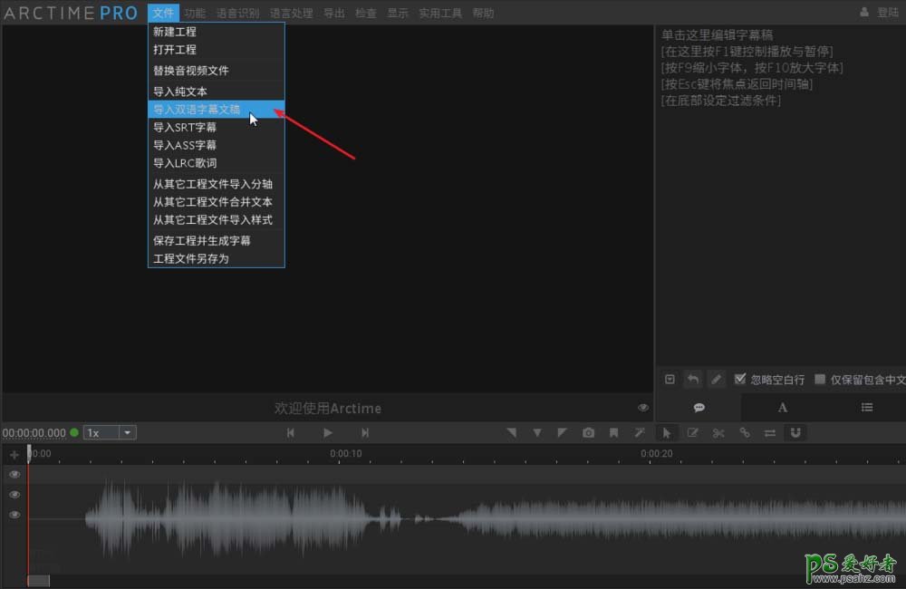 如何使用Arctime制作视频双语字幕？图文教学制作双语字幕视频。