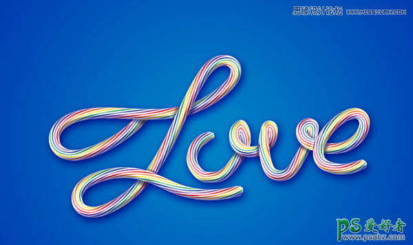立体糖果字 利用Photoshop画笔工具制作可爱的彩虹色糖果艺术字