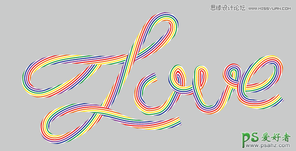利用Photoshop画笔工具制作可爱的彩虹色糖果艺术字，立体糖果字