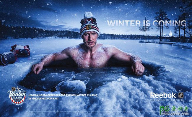 Reebok锐步户外雪地运动服饰宣传广告-创意雪地运动服广告设计欣