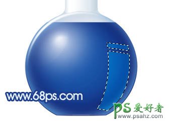 PS实例教程：制作一款化学用的玻璃容器，盛有蓝色液体的玻璃瓶