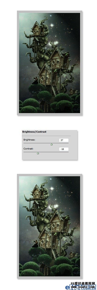 photoshop合成一幅三维树屋科幻场景图片教程实例