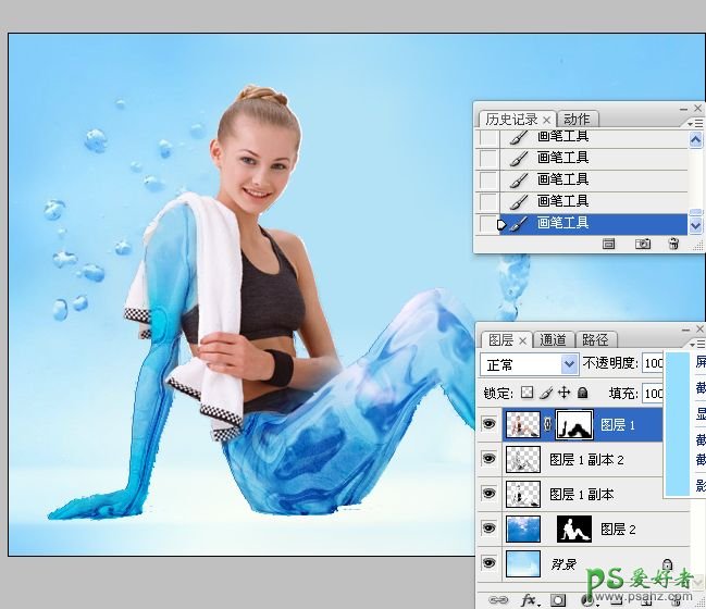 photoshop创意合成水下冰美人特效图片教程