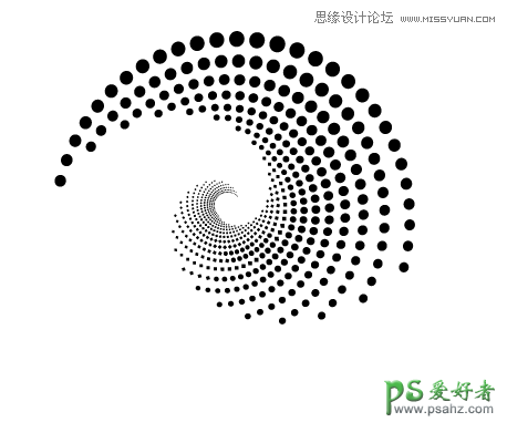 Illustrator手绘点状扩散艺术效果的漩涡图形-点状扩散漩涡形状