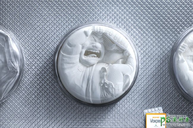 治疗喉咙失声的药片创意宣传广告设计作品欣赏
