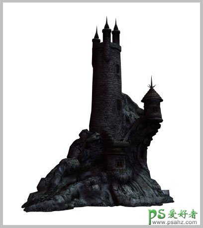 photoshop合成童话世界里的恐怖城堡场景插画效果图教程