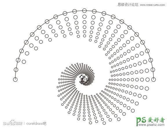 CorelDraw实例教程：手工制作漂亮的圆点螺旋风格图形实例。
