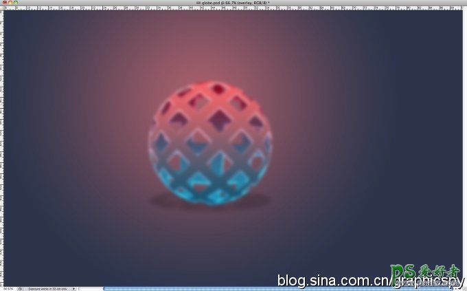 photoshop手工制作一例漂亮的彩色镂空球体教程实例