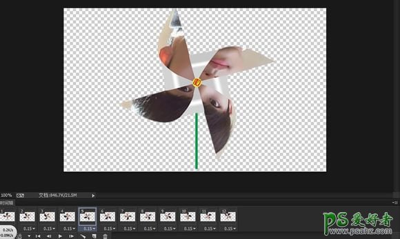 PS人像后期 GIF人物动画教程：制作转动风车效果的GIF人物图片