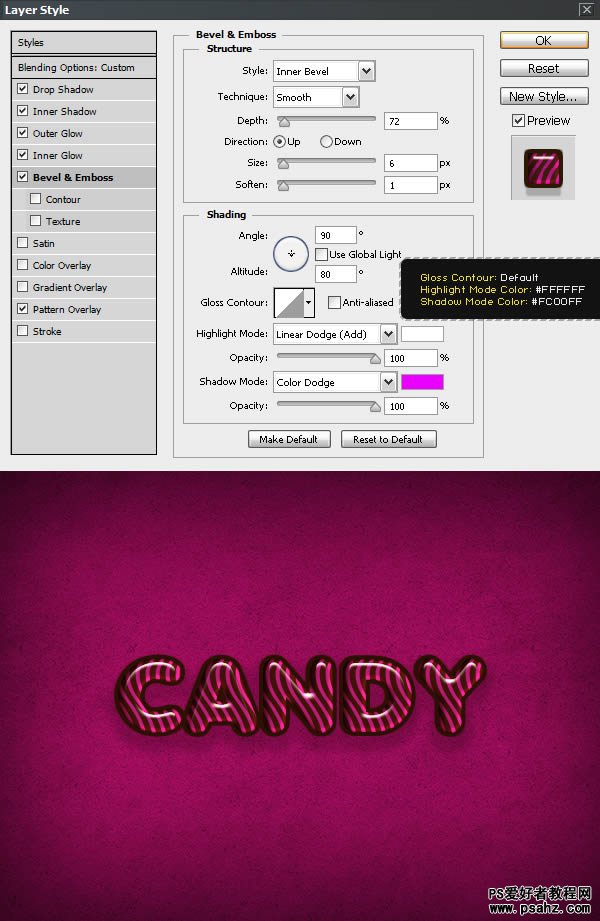 PS文字特效制作教程：设计质感紫色糖果字效果教程实例