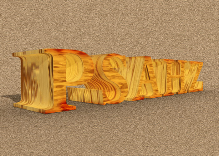 PS3D文字设计教程：利用3D命令制作木纹立体特效文字，木头立体字