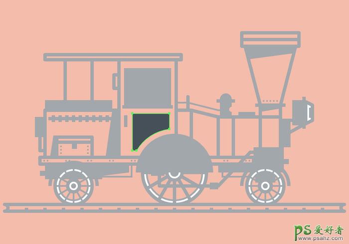 AI插画制作教程：利用几何形状和工具来创建复古风格的火车插画