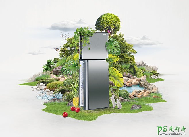 创新环保电器海报设计实例，漂亮的电器产品创意海报广告设计。