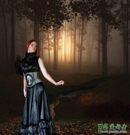 PS人像合成教程：打造婚暗森林里的魔法女巫形象