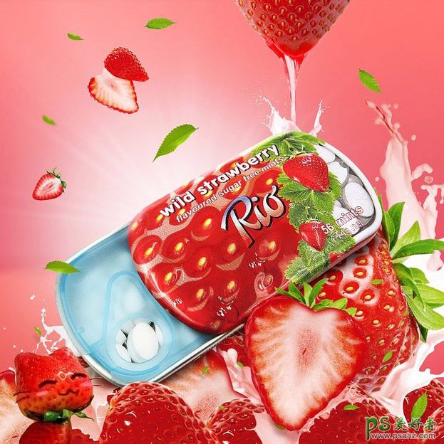 清新爽口的果味食品海报设计，创意食品平面广告图片作品。