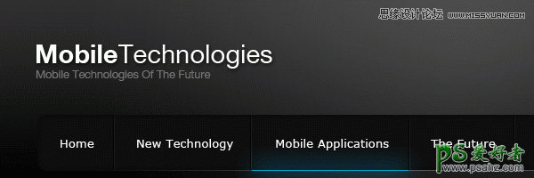 PS网页设计教程：设计漂亮的黑色风格移动APP应用类型网页