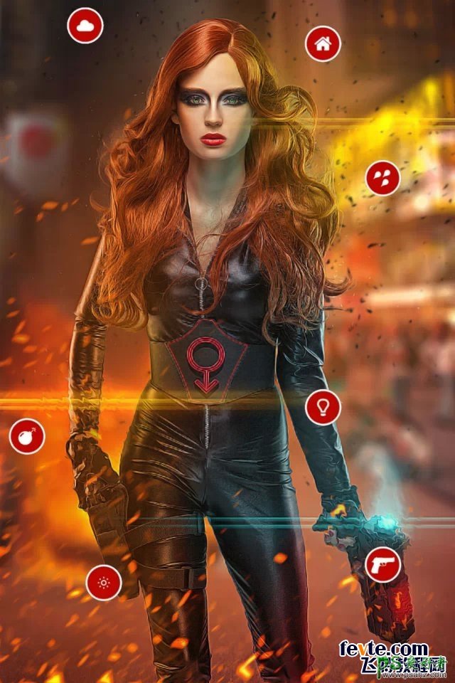 Photoshop合成一张科幻电影中霸气十足的未来女战士形象海报