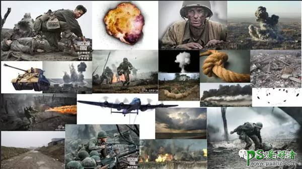PS海报合成教程：利用溶图技术创意合成战争题材海报，战争海报