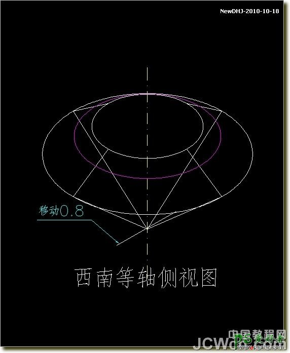 CAD建模教程实例：学习绘制逼真质感八心八箭的钻石戒指模型图。