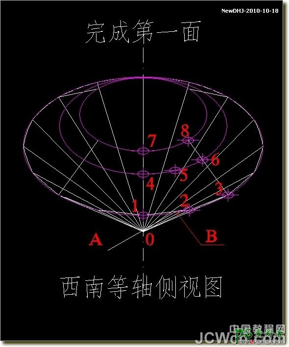 CAD建模教程实例：学习绘制逼真质感八心八箭的钻石戒指模型图。