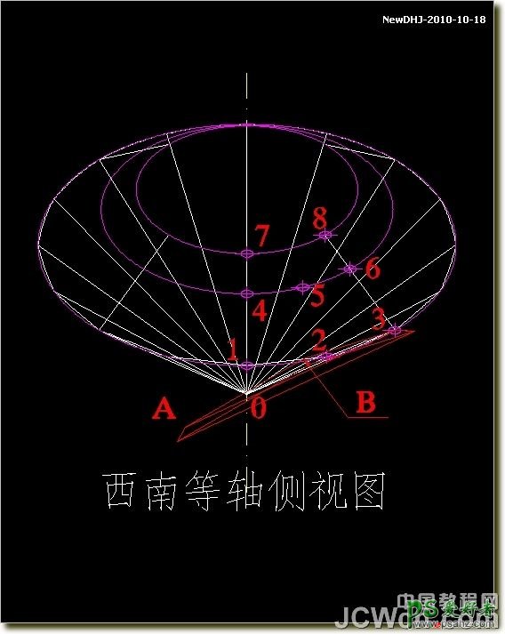 CAD建模教程实例：学习绘制逼真质感八心八箭的钻石戒指模型图。