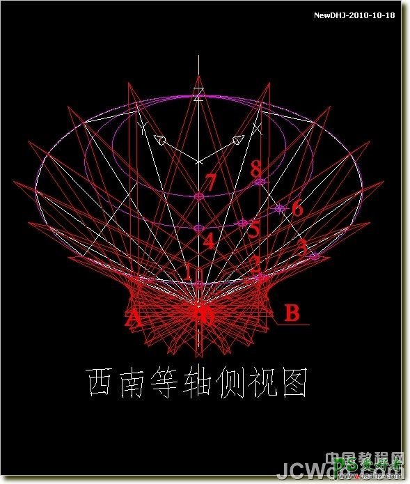 CAD建模教程实例：学习绘制逼真质感八心八箭的钻石戒指模型图。