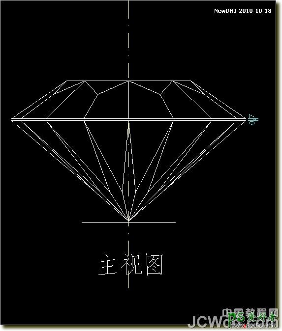 CAD建模教程实例：学习绘制逼真质感八心八箭的钻石戒指模型图。