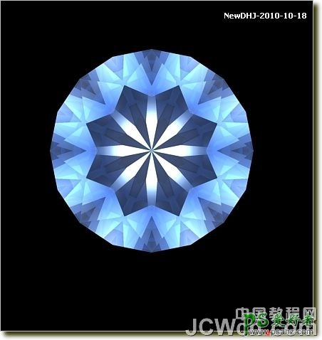 CAD建模教程实例：学习绘制逼真质感八心八箭的钻石戒指模型图。