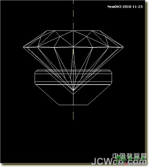 CAD建模教程实例：学习绘制逼真质感八心八箭的钻石戒指模型图。