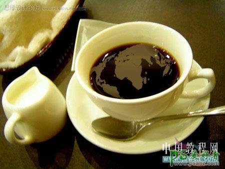 PS合成教程：创意合成一杯盛有世界地图的咖啡