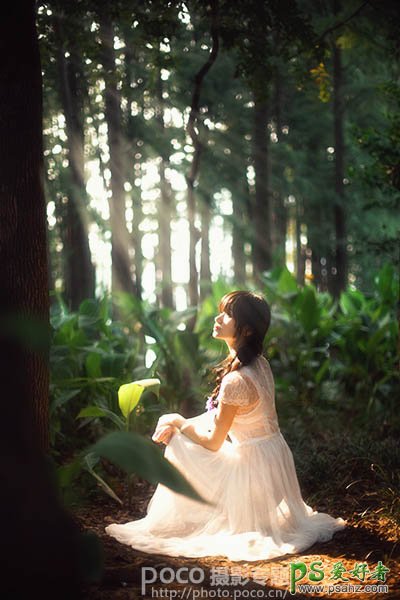 PS唯美少女图片后期美化教程：设计森林中少女梦幻唯美的图片效果
