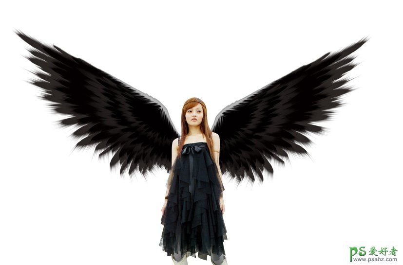 PS美女人像后期教程：后期给天使少女加上一对大气的翅膀