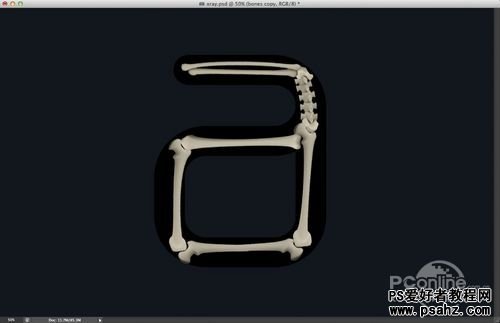 PS文字特效教程：设计漂亮X光片透视骨骼特效文字