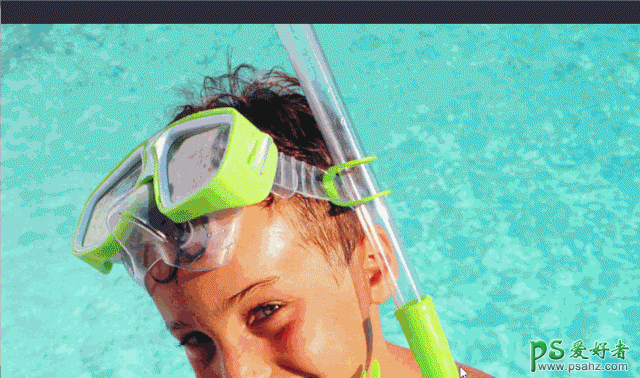 PS抠图实例教程：利用色彩范围命令抠出潜水的小男孩儿照片。