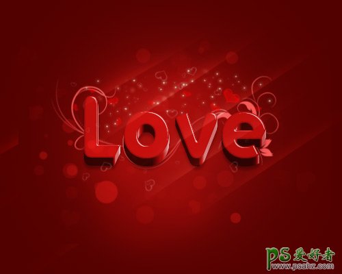 LOVE立体字设计实例教程 photoshop打造梦幻背景爱情立体字