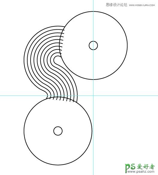 Illustrator绘制个性漂亮的黑白风格线条叠加效果的圆环失量图